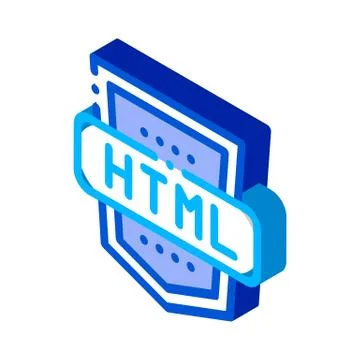 Coding Language HTML System isometric icon vector illustration Stock Illustration