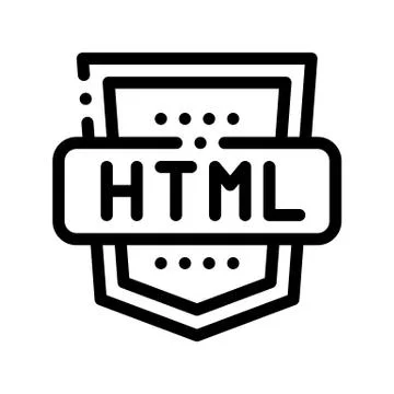 Coding Language HTML System Thin Line Icon Stock Illustration
