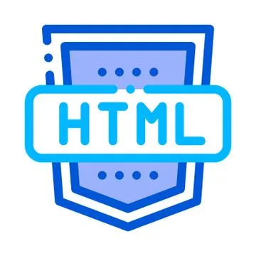 Coding Language HTML System Vector Thin Line Icon Stock-Illustration