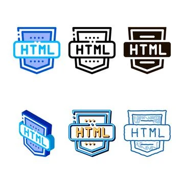 Coding language html system vector edition thin line icon 스톡 일러스트
