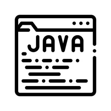Coding Language Java System Thin Line Icon Stock Illustration