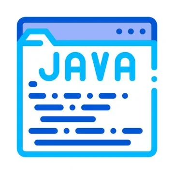 Coding Language Java System Vector Thin Line Icon Stock Illustration