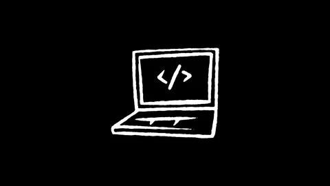 Coding Laptop Program Icon Stock Footage 345595517