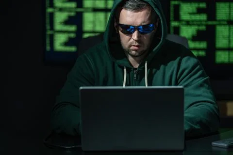 Coding on laptop shows developer work. Coding on code screen builds application Stock Photos