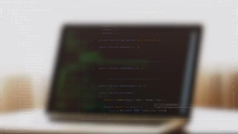 Coding on laptop on white background Stock Footage 108257229
