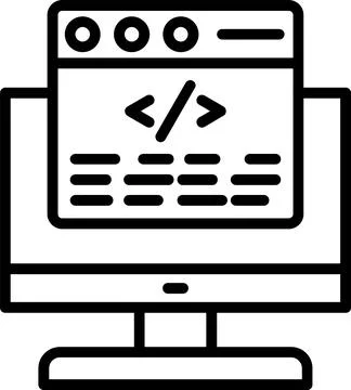 Coding  Line Icon Design Stock-Illustration