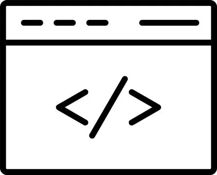 Coding Line Icon Design Stock-Illustration