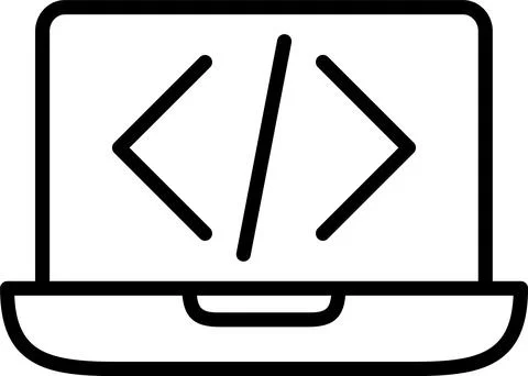 Coding Line Icon Design Illustrazione stock