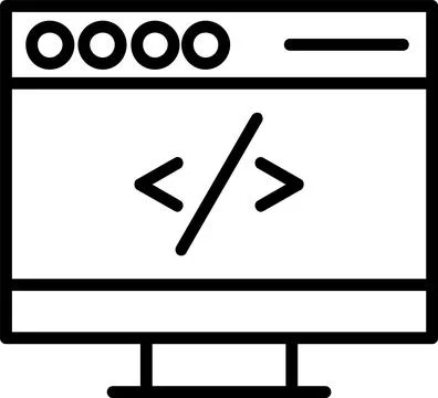 Coding Line Icon Design Stock Illustration