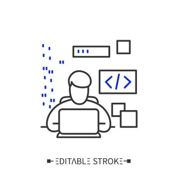 Coding line icon. Editable vector illustration 스톡 일러스트