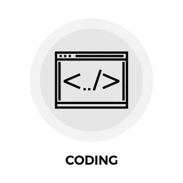 Coding Line Icon Illustrazione stock