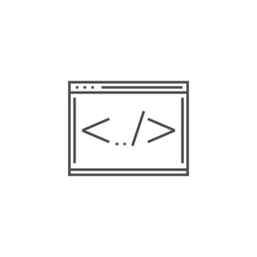 Coding Line Icon Stock Illustration