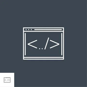 Coding Line Icon Stock-Illustration
