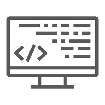 Coding line icon, programming and development Stock-Illustration