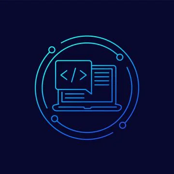 Coding line icon for web Stock Illustration