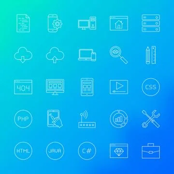 Coding Line Icons イラスト素材