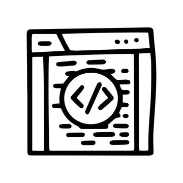 Coding line vector doodle simple icon design Stock Illustration