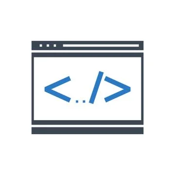 Coding Line Vector Glyph Icon Illustrazione stock