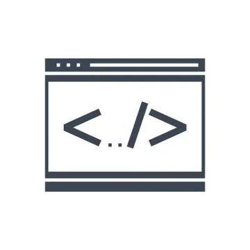 Coding Line Vector Glyph Icon Stock Illustration