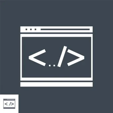 Coding Line Vector Glyph Icon Stock Illustration