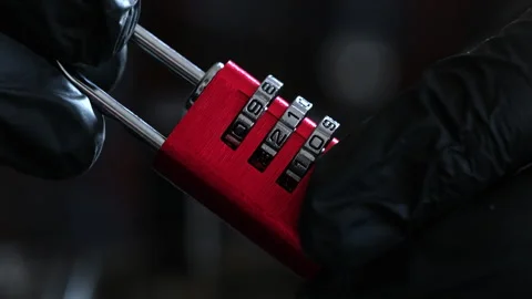 Coding Lock For Luggage And Lockers Stock Footage 314041793