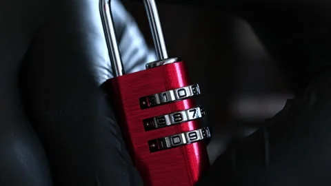 Coding Lock For Luggage And Lockers Stock Footage 323964442