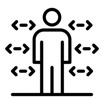 Coding man icon, outline style Stock Illustration