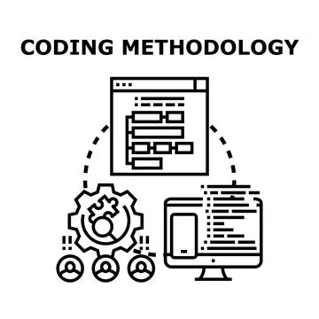 Coding methodology developing software technology management Stock Illustration