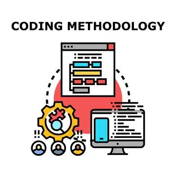 Coding methodology developing software technology management Stock-Illustration