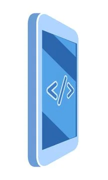 Coding on mobile vector design element Illustrazione stock