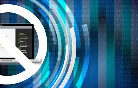 Coding not allow computer electronic Stock Illustration
