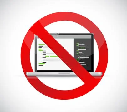 Coding not allow computer electronic Stock Illustration