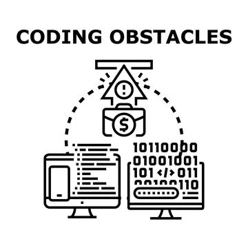 Coding obstacles hindering business success and development イラスト素材