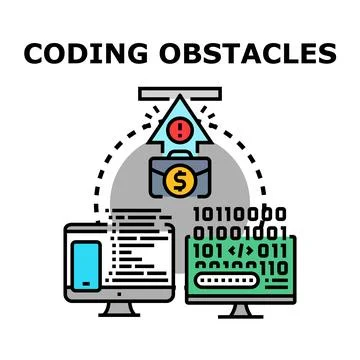 Coding obstacles hindering business success and development Stock Illustration