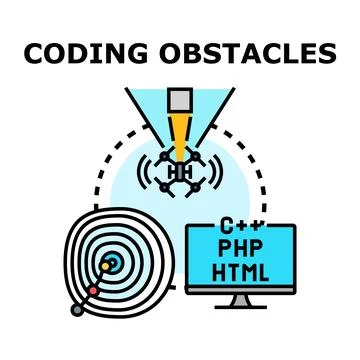 Coding obstacles hindering software development progress 스톡 일러스트