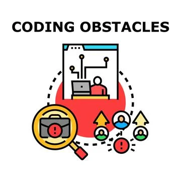 Coding obstacles hindering software development progress Illustrazione stock