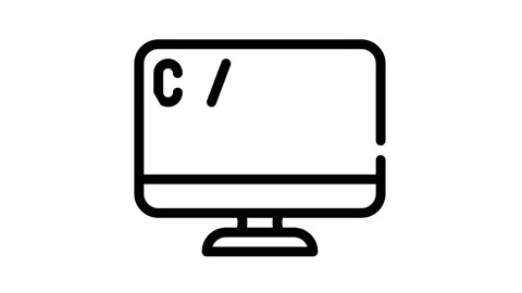 Coding operating system black icon animation Video stock 156670703