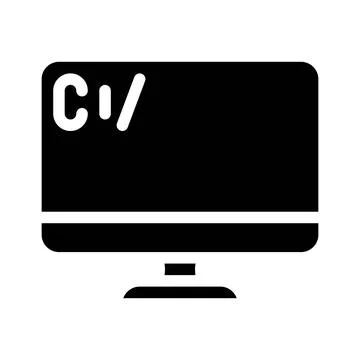 Coding operating system glyph icon vector illustration Illustrazione stock