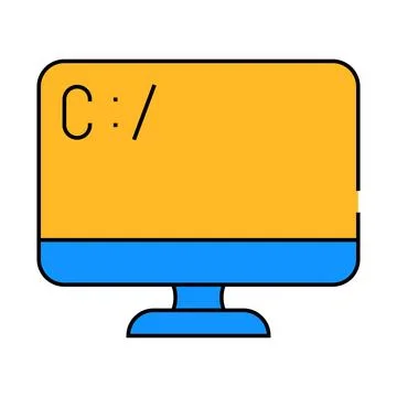 Coding operating system icon color illustration Stock Illustration