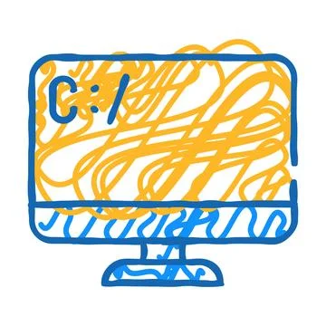 Coding operating system icon doodle illustration イラスト素材