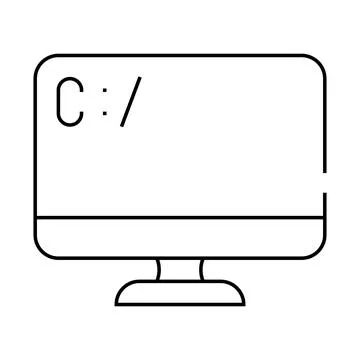 Coding operating system line icon vector illustration Stock Illustration