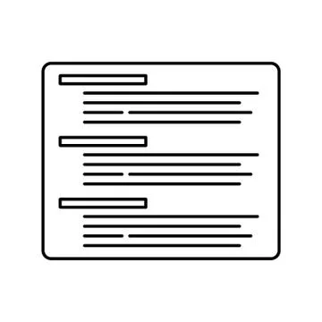 Coding or text abstract outline icon. Thin line sign for web or app design Stock Illustration