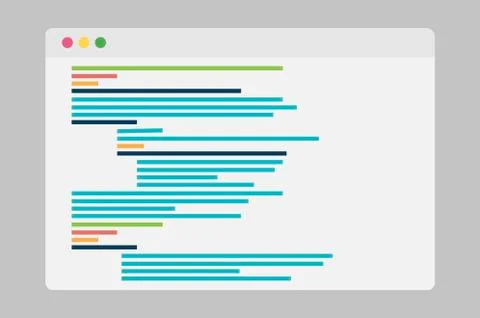 Coding page on gray, flat design. Vector illustration eps 10 Stock Illustration