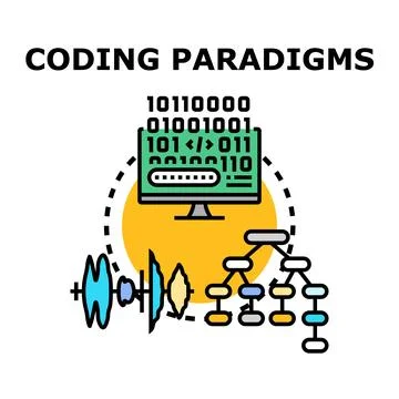 Coding paradigms concept vector illustration in modern design Stock Illustration