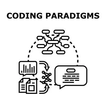 Coding paradigms representing software development methodology Stock Illustration