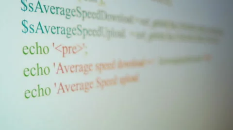 Coding on PC monitor selective focus 4k UHD (3840x2160) Stock Footage 62765607