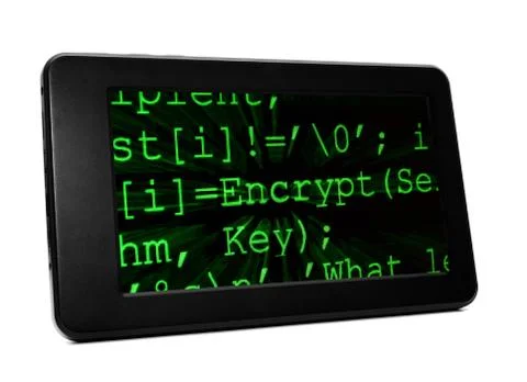 Coding on pc tablet Illustrazione stock