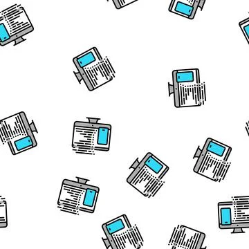 Coding phone application on computer vector seamless pattern Stock Illustration