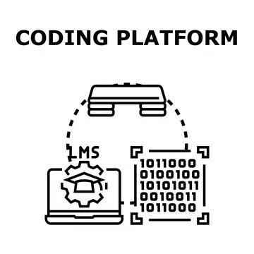 Coding platform for online education programming learning Illustrazione stock