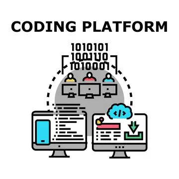 Coding platform for software development and programming team 库存插图